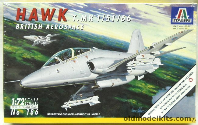 Italeri 1/72 British Aerospace Hawk T.Mk1/51/66 - RAF / Switzerland / Finland, 186 plastic model kit